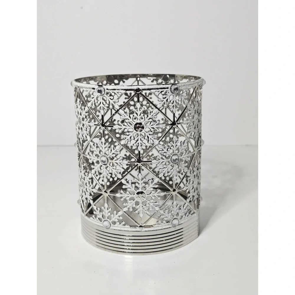 Bath & Body Works Geo Snowflake Candle Holder Single Wick Glitter Christmas